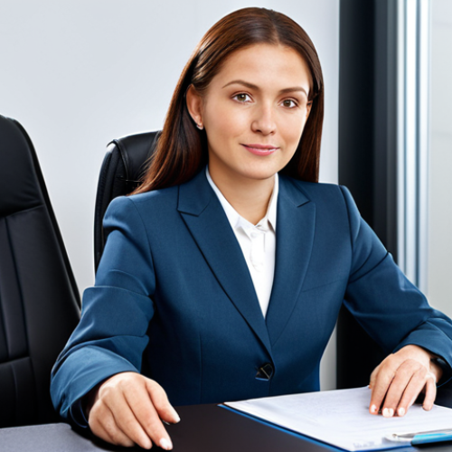 Home 4 ** A professional businesswoman in a modest business suit, sitting at a desk in a modern office, fully clothed, appropriate attire, safe for work, perfect anatomy, natural proportions, professional photography, high quality.
**